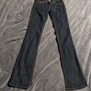 True Religion Dark Indigo Wide Leg Jeans